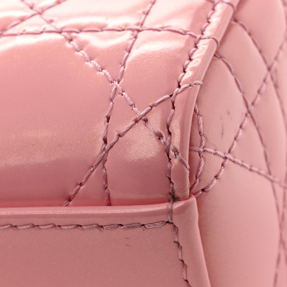 Metallic Lambskin Cannage Small Lady D-Joy Pink wholesalehk.shop