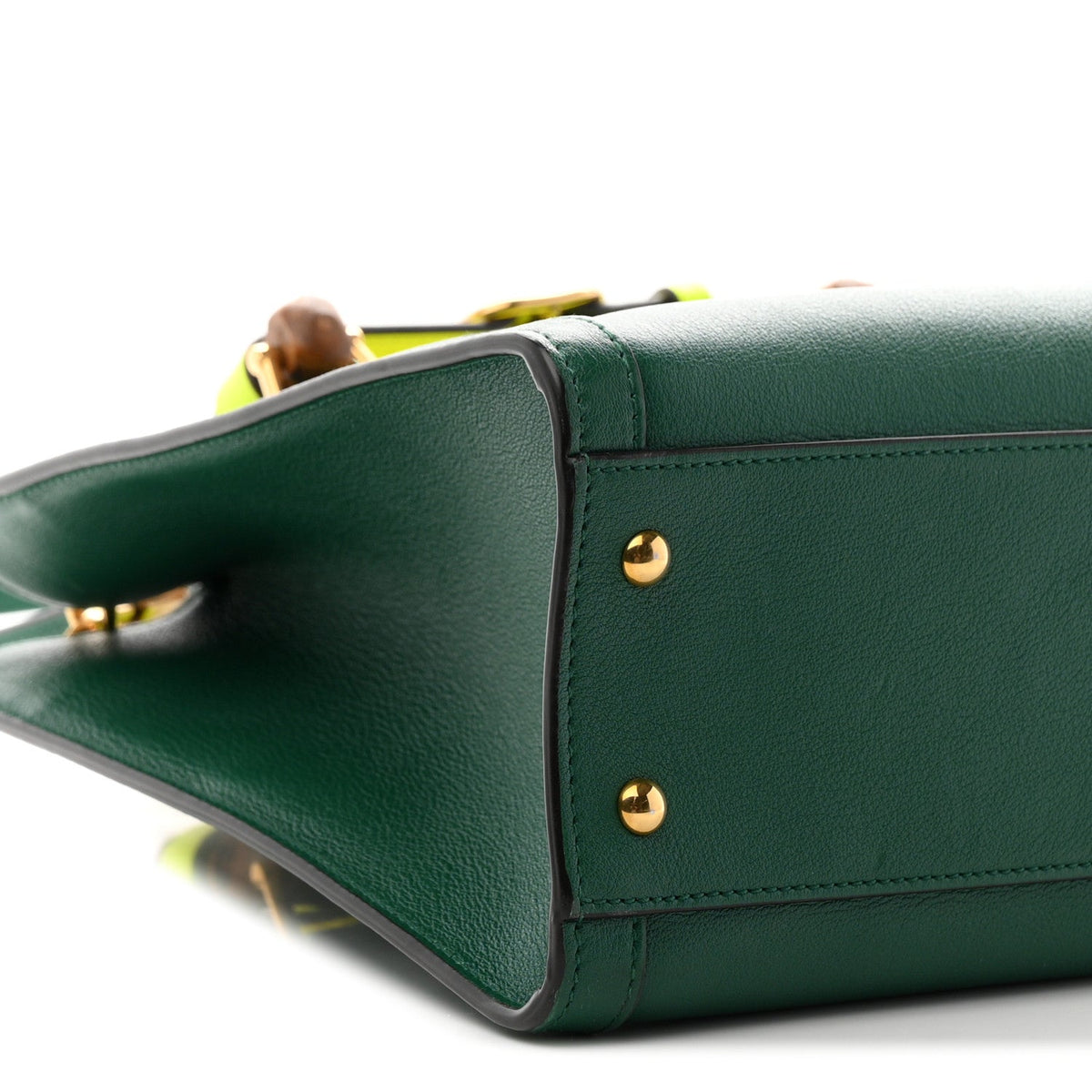 Wonka Grain Calfskin Small Diana Tote Bag Green Yellow Fluo wholesalehk.shop