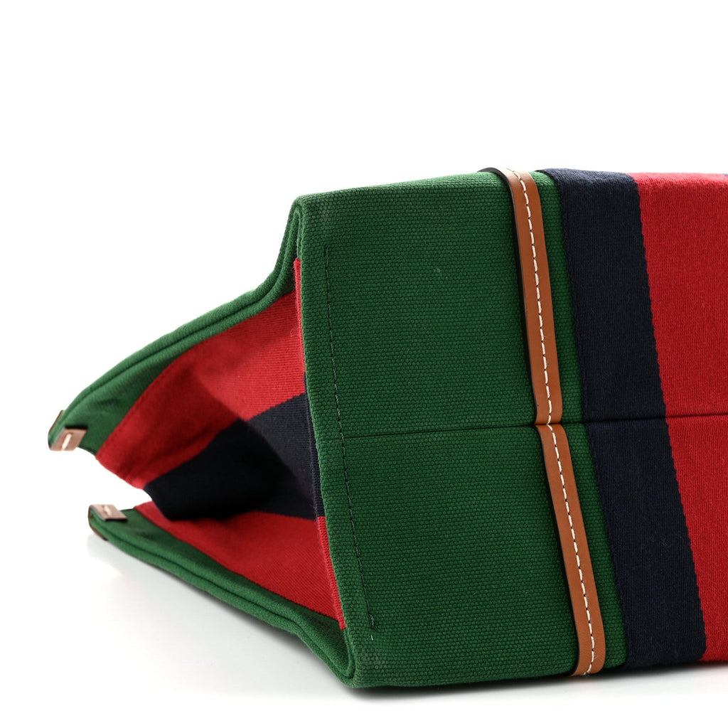 Canvas Calfskin Web Small Interlocking G Tote Bag Green Red wholesalehk.shop