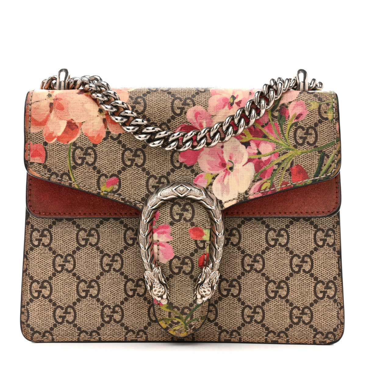 GG Supreme Monogram Blooms Mini Dionysus Shoulder Bag Beige Multicolor Dry Rose wholesalehk.shop