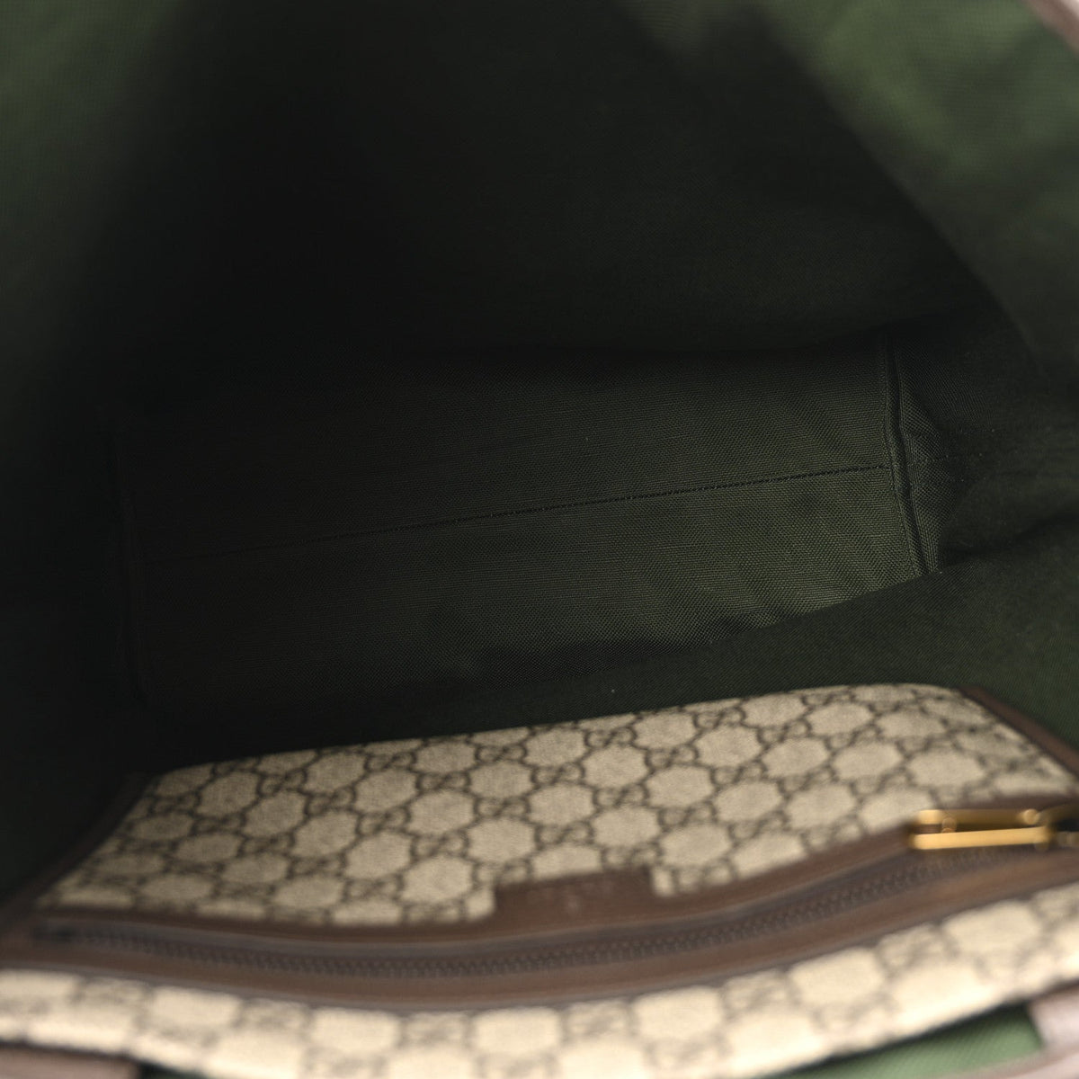 GG Supreme Monogram Medium Ophidia Tote Bag Brown wholesalehk.shop