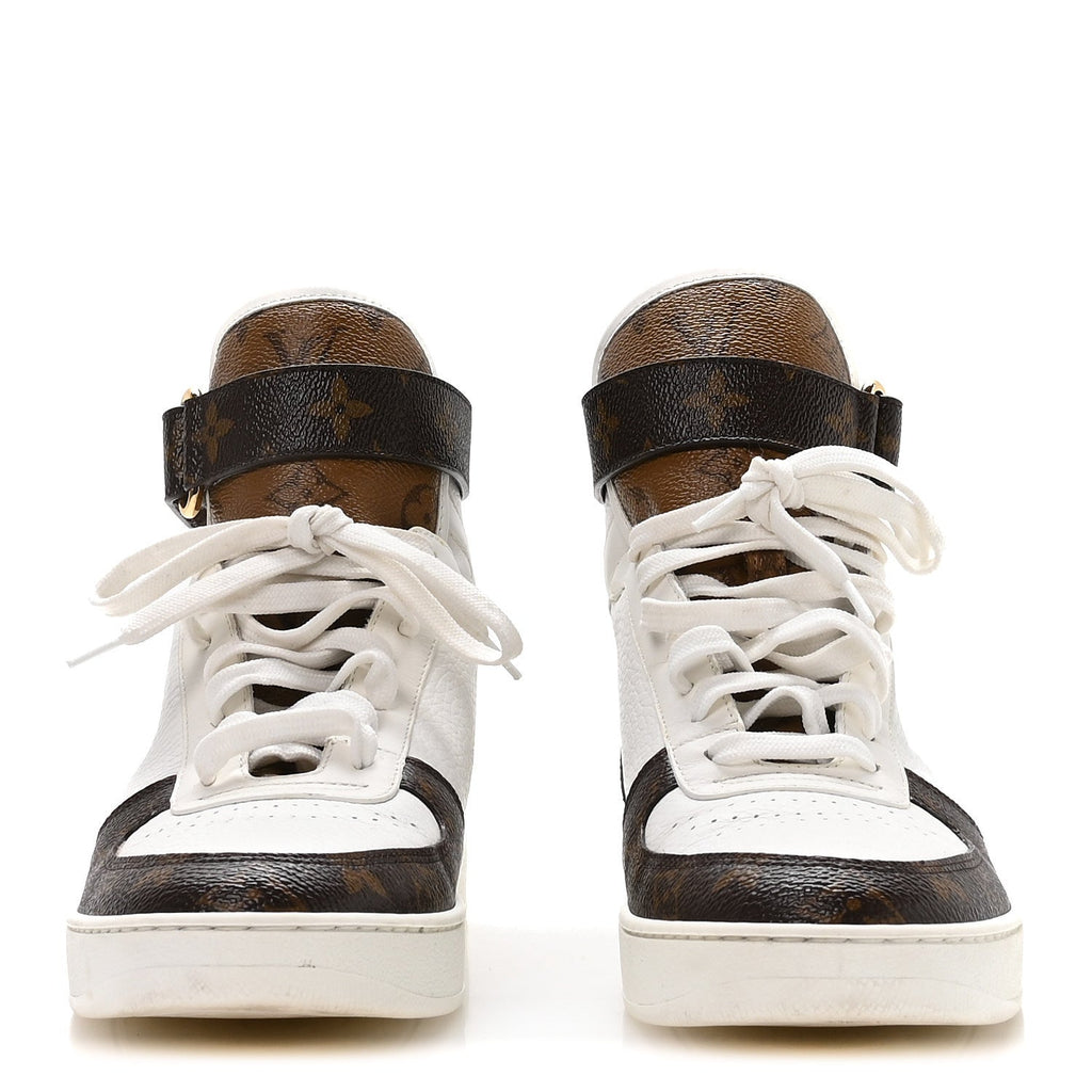 Grained Calfskin Monogram Boombox Sneaker Boots 39 White £¨ Direct shipment via from wholesalehk.shop