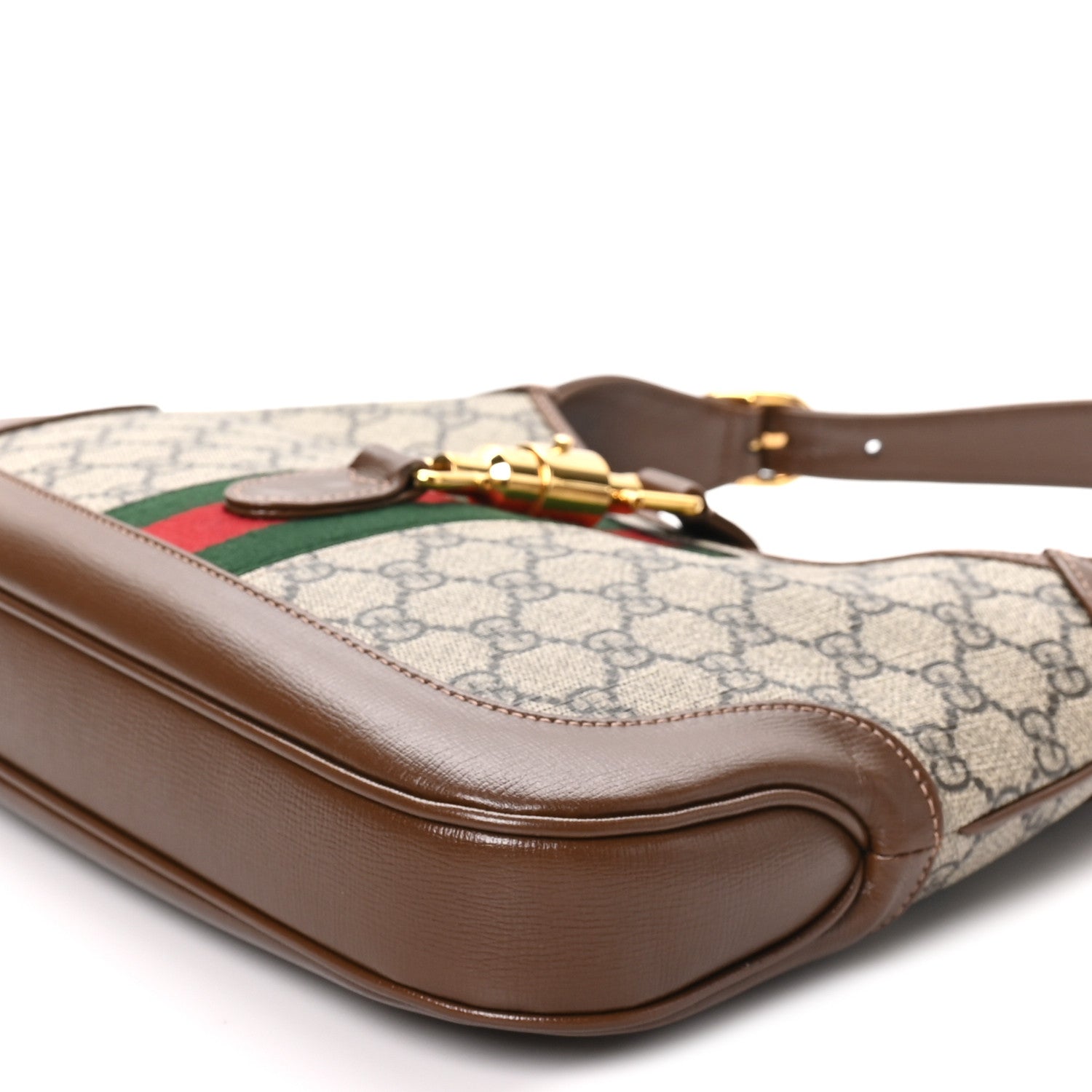 GG Supreme Monogram Azalea Calfskin Web Small Jackie 1961 Hobo Beige Ebony Brown Sugar £¨ Direct shipment via from wholesalehk.shop