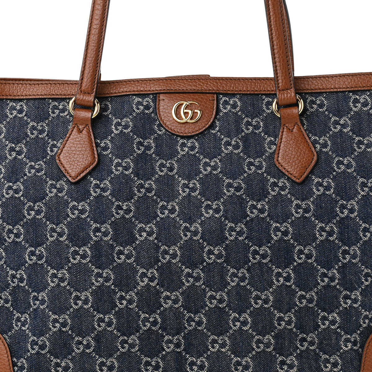 New Denim GG Monogram Medium Ophidia Shopping Tote Blue Tea Cuir wholesalehk.shop