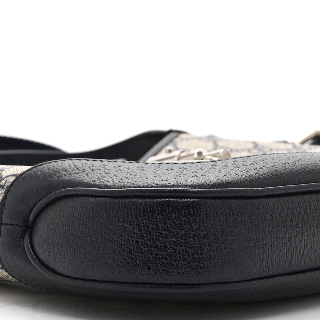 GG Supreme Monogram Textured Dollar Calfskin Web Small Jackie 1961 Hobo Beige Blue £¨ Direct shipment via from wholesalehk.shop