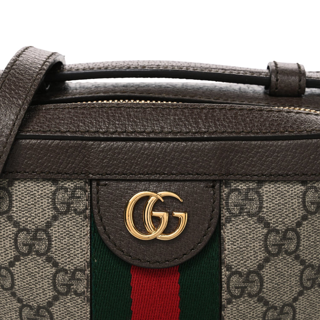 GG Supreme Monogram Mini Ophidia Top Handle Shoulder Bag Brown wholesalehk.shop
