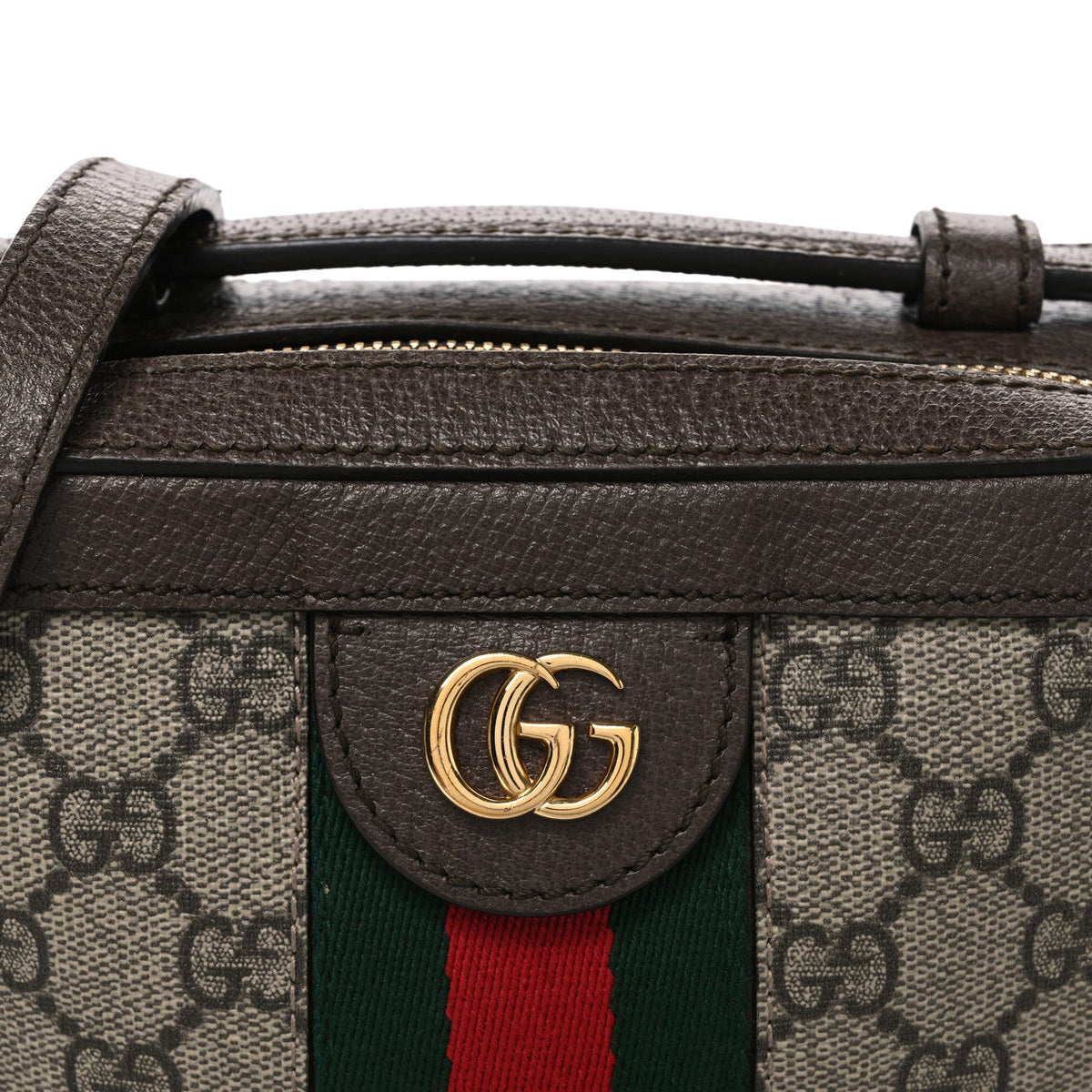 GG Supreme Monogram Mini Ophidia Top Handle Shoulder Bag Brown wholesalehk.shop