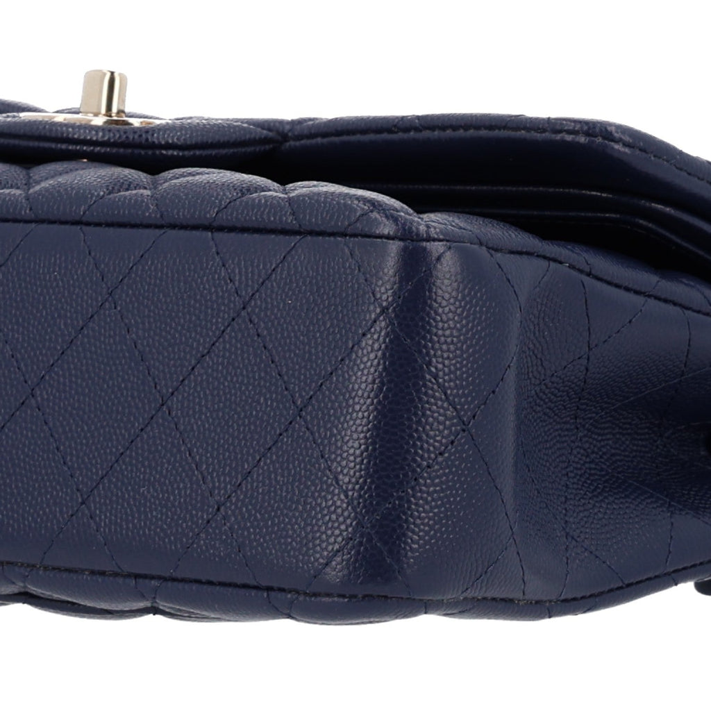 Caviar Quilted Small Double Flap Navy wholesalehk.shop