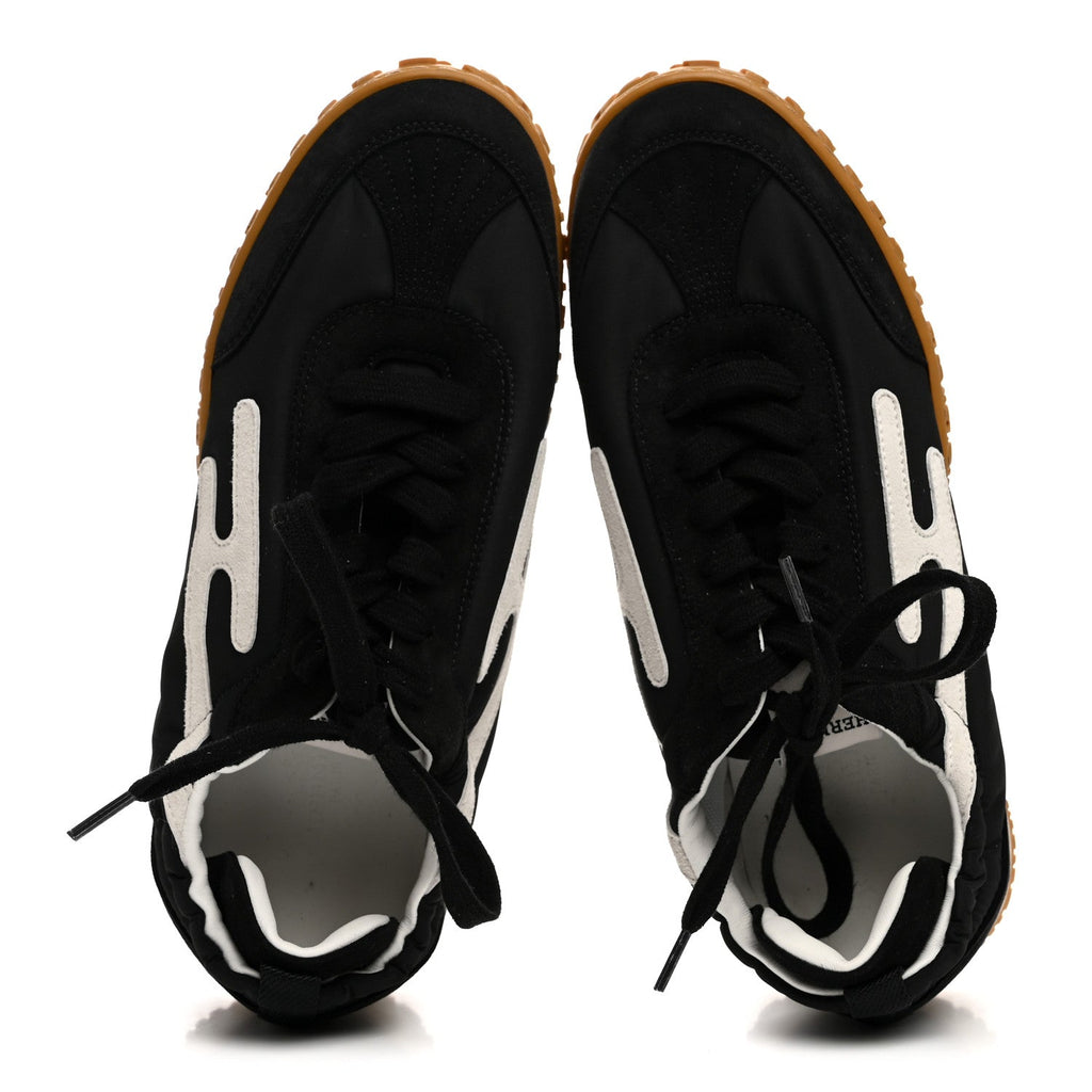 Parachute Fabric Suede Goatskin Jet Sneakers 38.5 Black White wholesalehk.shop