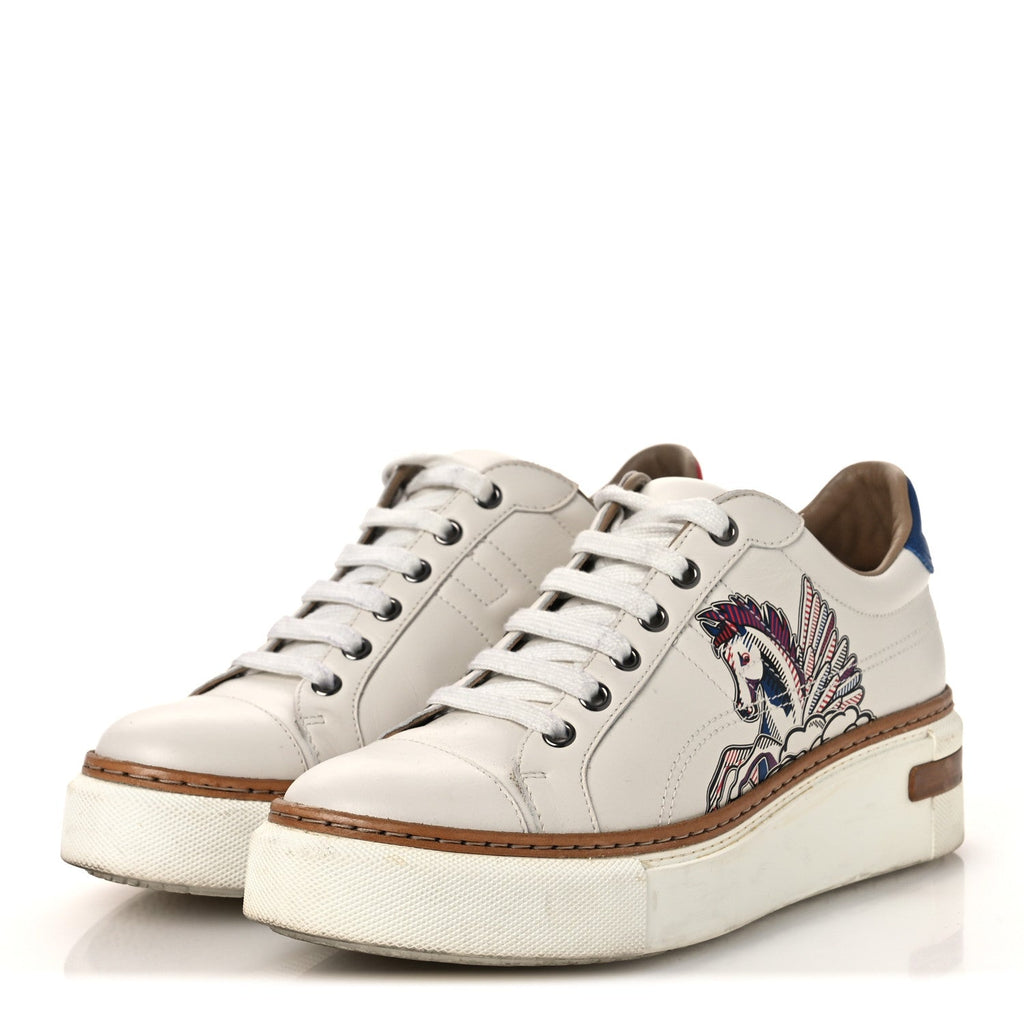 Calfskin Pegase Pop Polo Sneakers 38 Multicolor White wholesalehk.shop