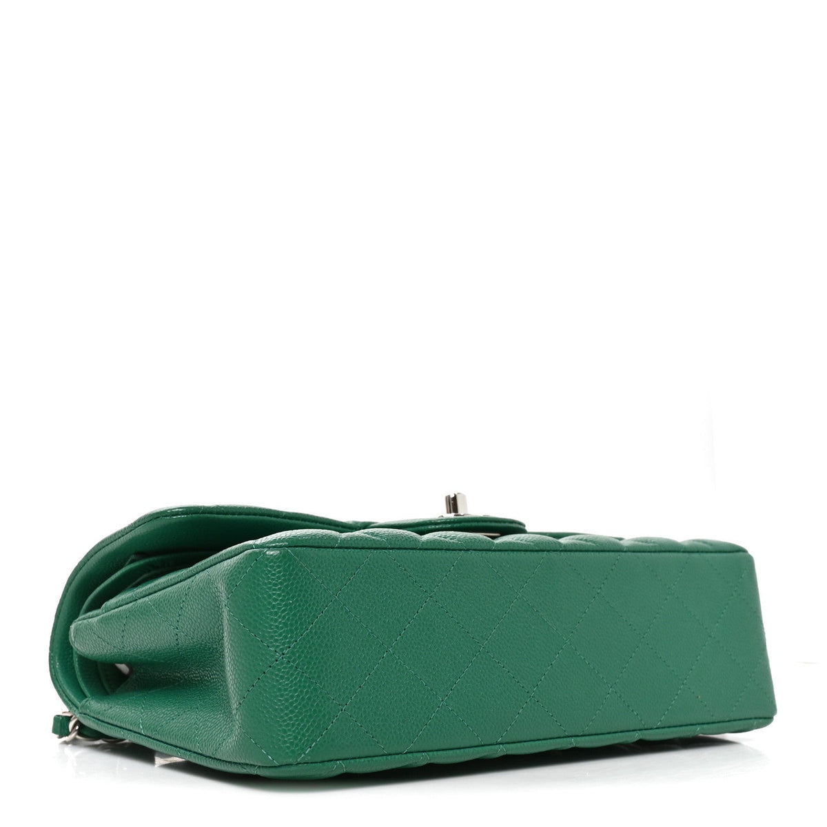Caviar Quilted Small Double Flap Green wholesalehk.shop