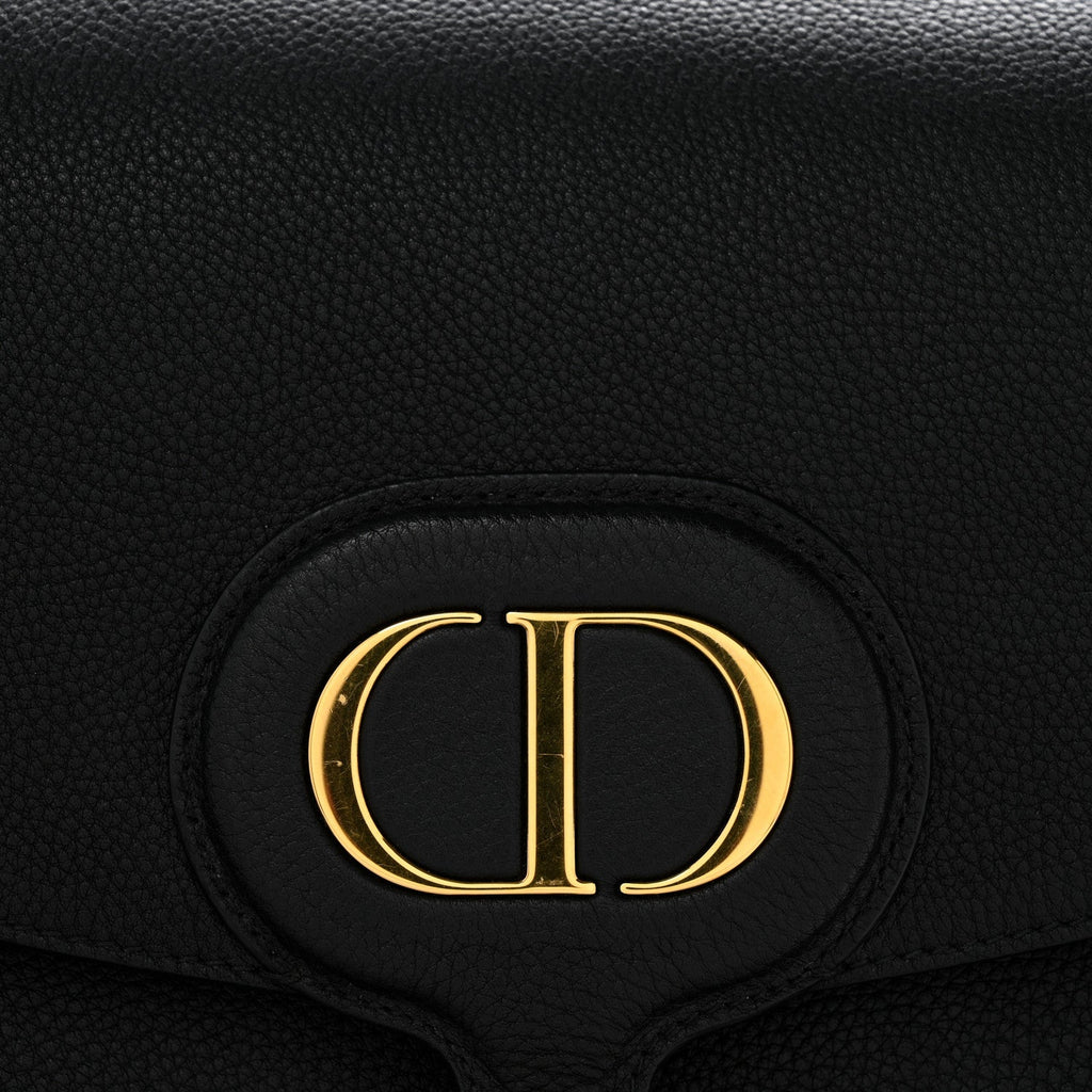 Grained Calfskin Large Bobby Flap Black wholesalehk.shop