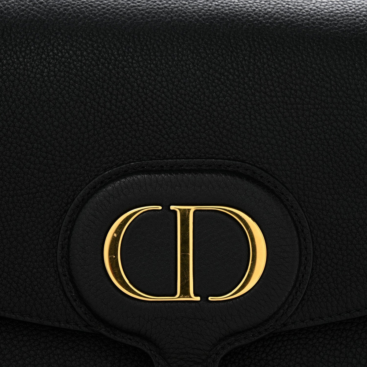 Grained Calfskin Large Bobby Flap Black wholesalehk.shop