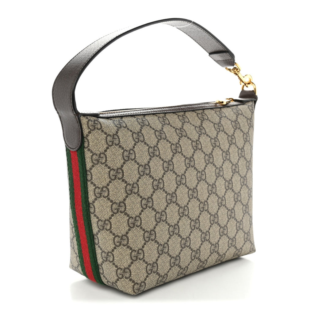GG Supreme Monogram Textured Calfskin Web Super Mini Ophidia Shoulder Bag Beige Ebony New Acero wholesalehk.shop