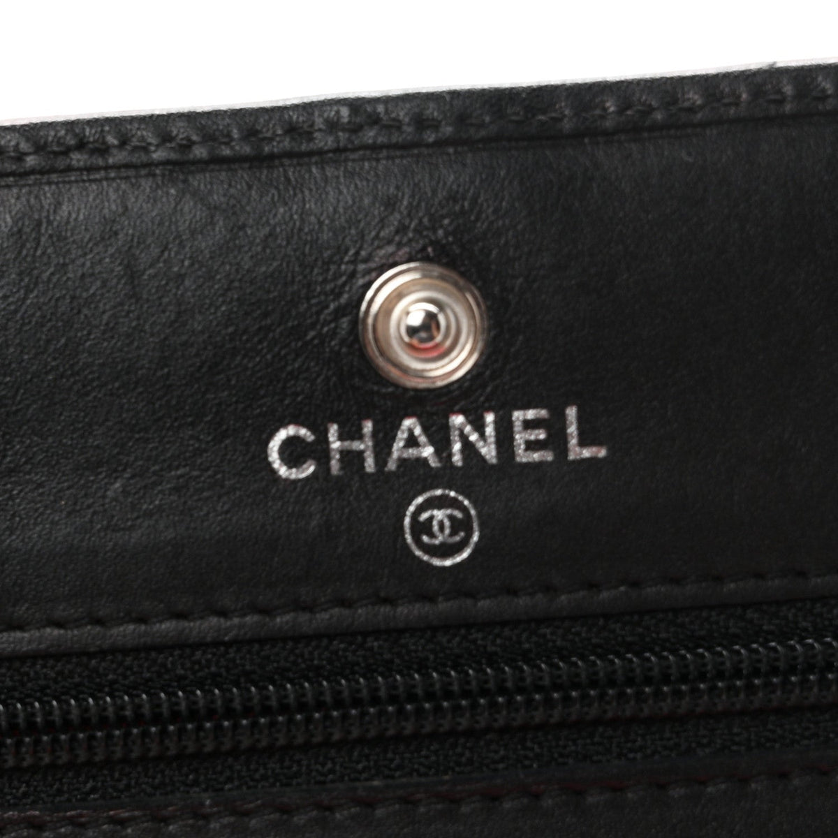 Calfskin Quilted Cambon Wallet on Chain WOC Black wholesalehk.shop