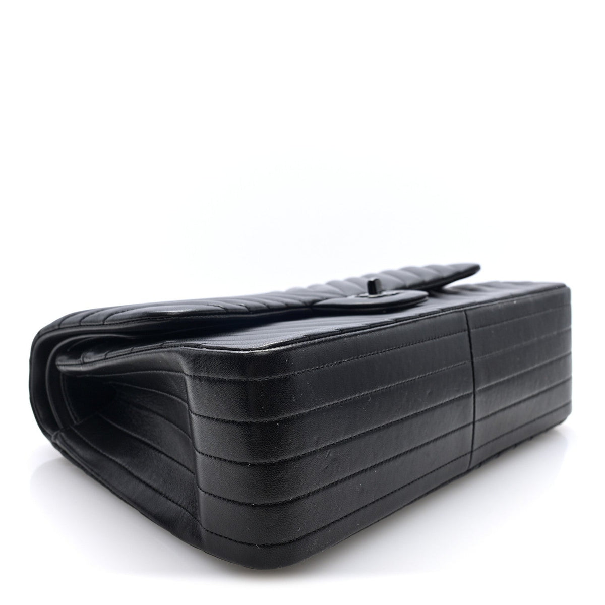 Lambskin Chevron Quilted Jumbo Double Flap  So Black wholesalehk.shop