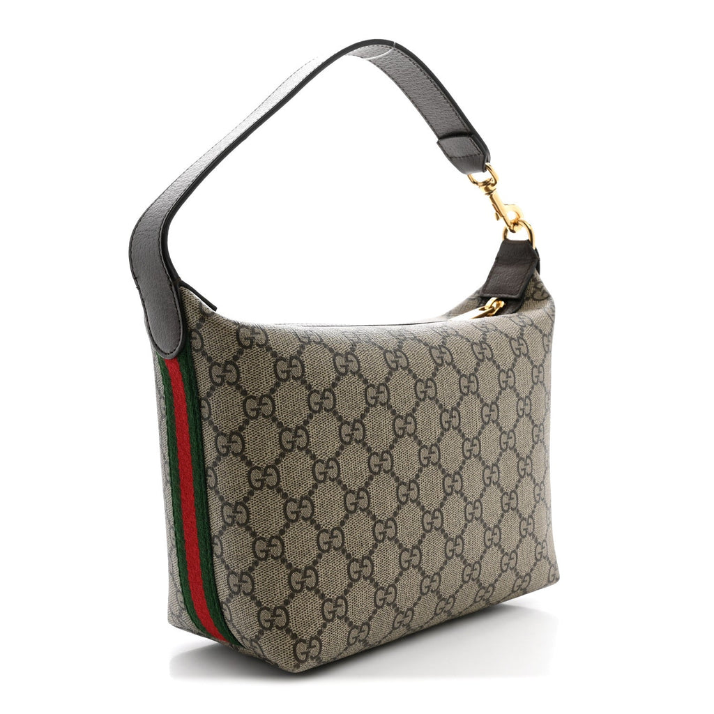 GG Supreme Monogram Textured Calfskin Web Super Mini Ophidia Shoulder Bag Beige Ebony New Acero wholesalehk.shop