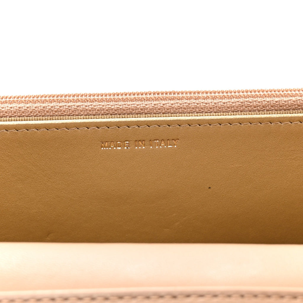 Lambskin Quilted CC Pearl Crush Wallet on Chain WOC Beige wholesalehk.shop