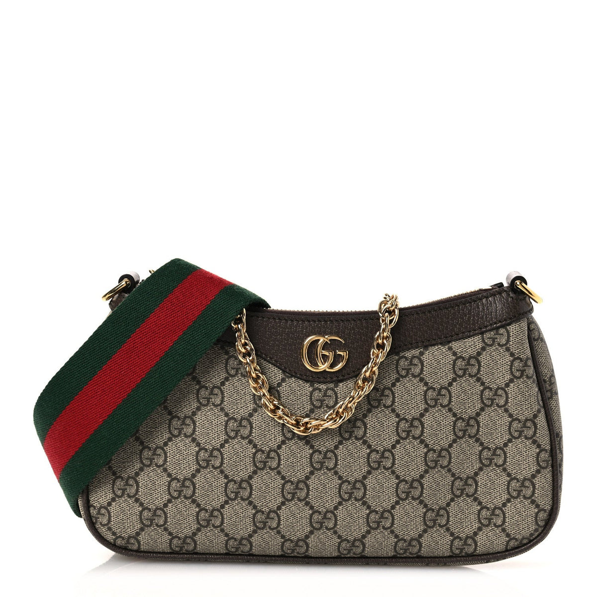 GG Supreme Monogram Textured Dollar Calfskin Web Small Ophidia GG Handbag Beige Ebony New Acero wholesalehk.shop