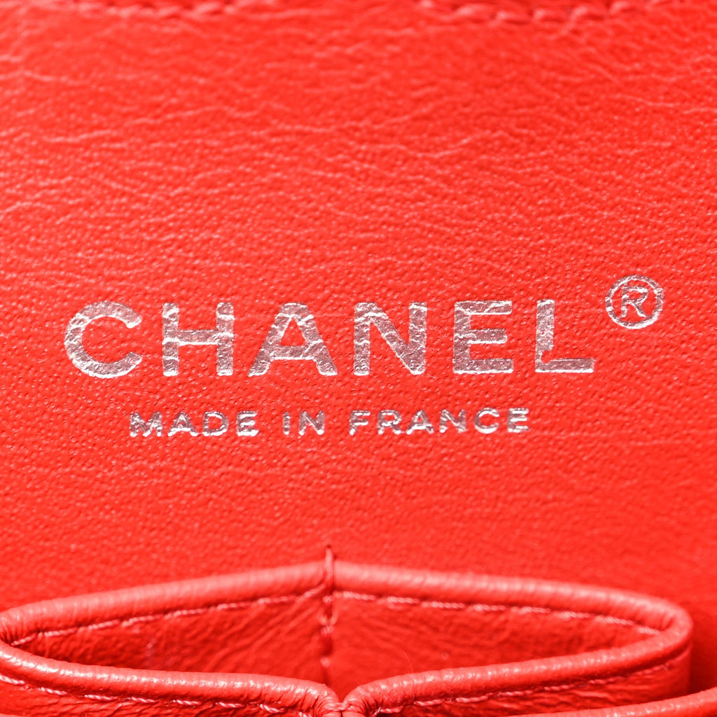 Lambskin Quilted Medium Double Flap Red wholesalehk.shop