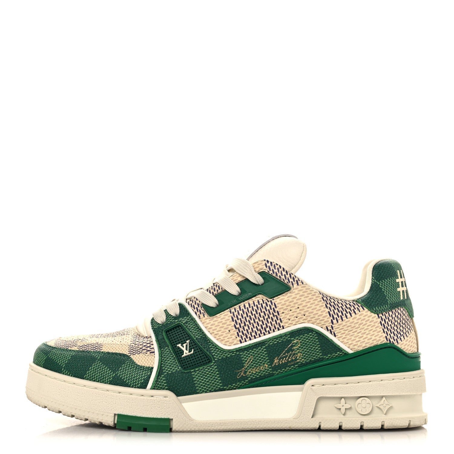 Damier Grained Calfskin Monogram Mens LV Trainer Sneakers 4 Green £¨ Direct shipment via from wholesalehk.shop