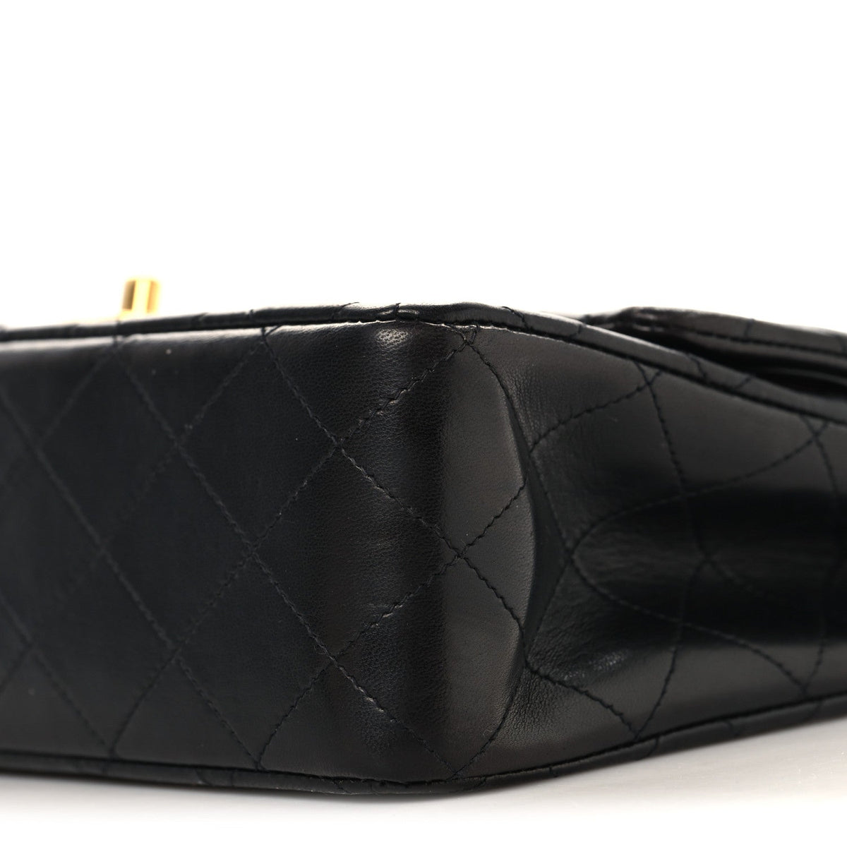 Lambskin Quilted Medium Double Flap Black wholesalehk.shop