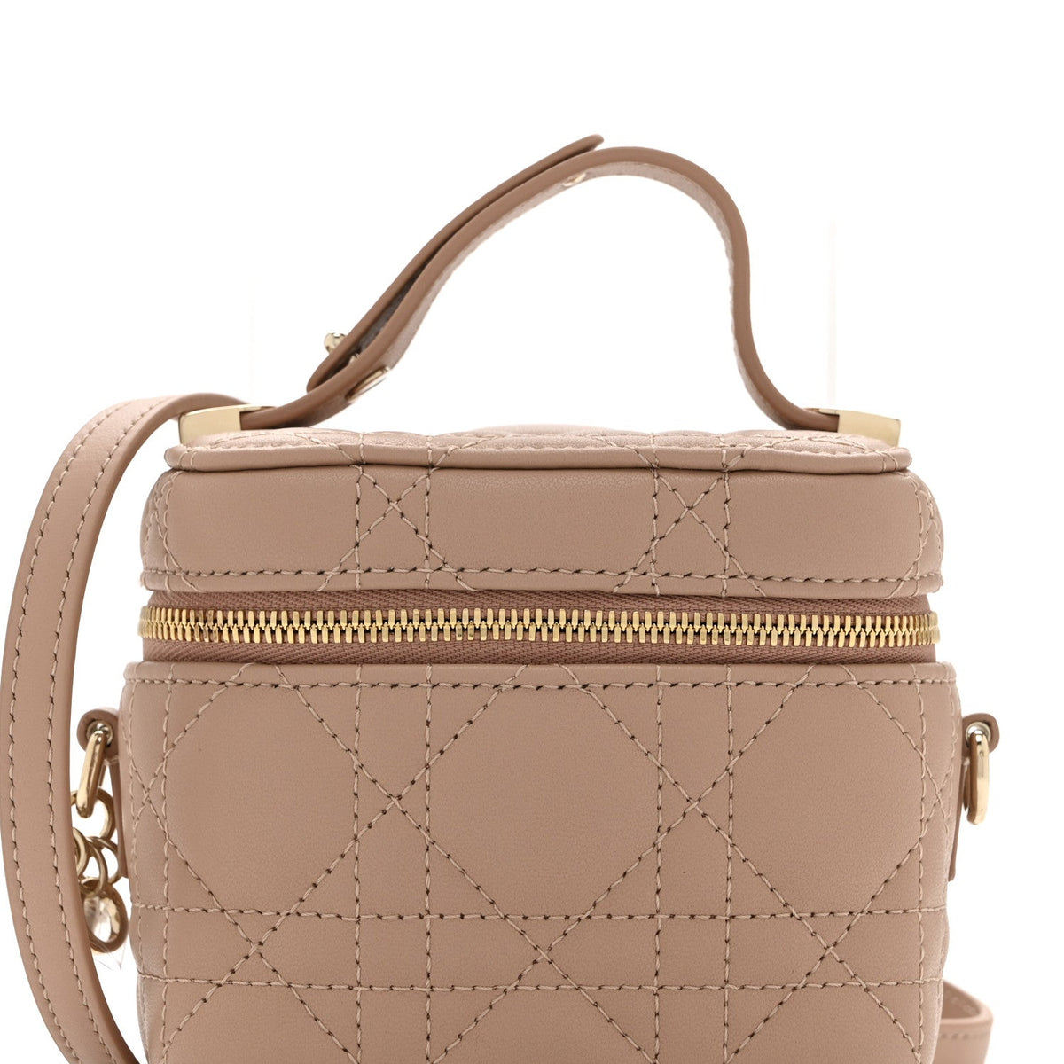 Lambskin Cannage Micro Lady Dior Vanity Case Rose Des Vents wholesalehk.shop