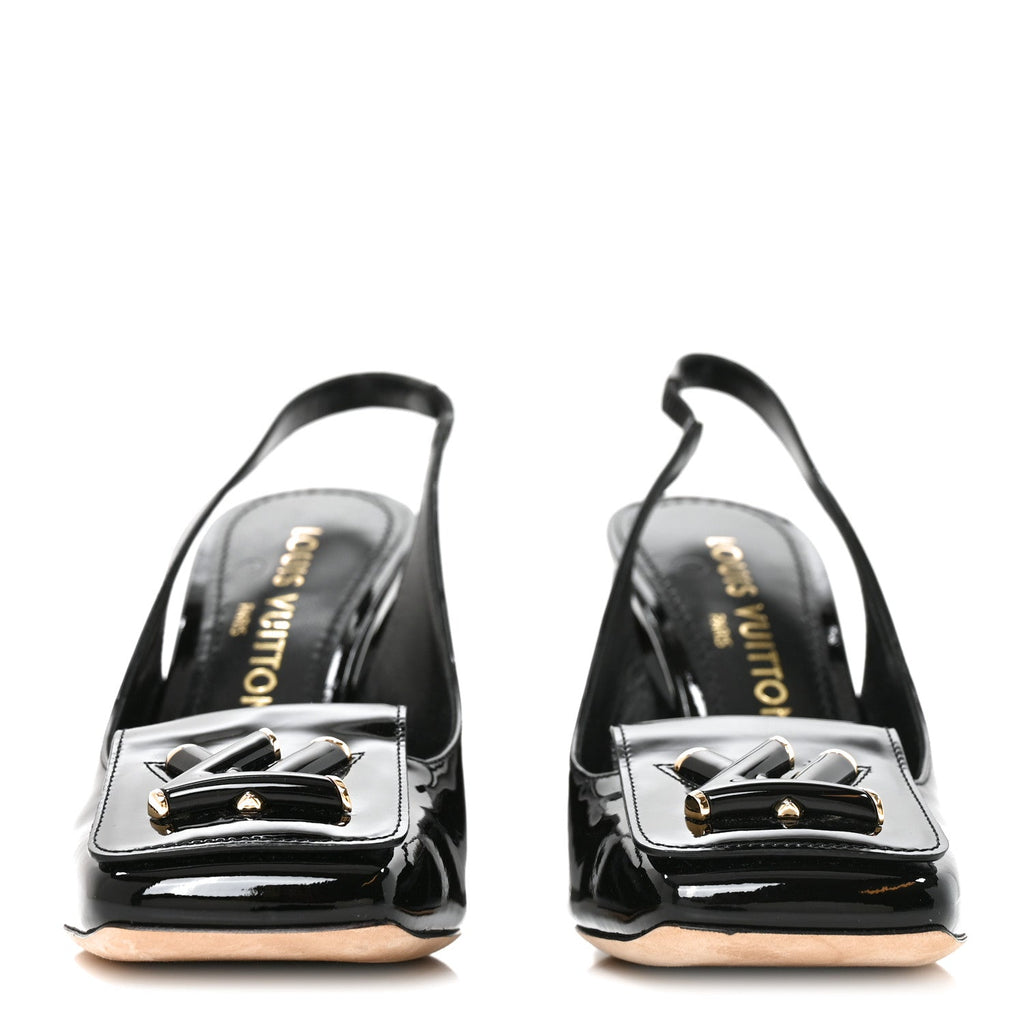 Patent Calfskin Shake Slingback Pumps 37 Black £¨ Direct shipment via from wholesalehk.shop