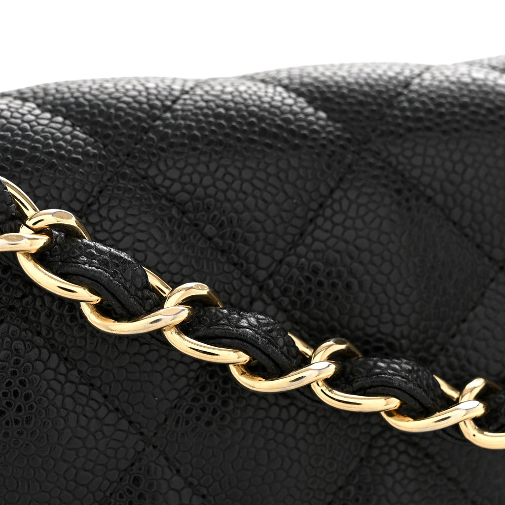 Caviar Quilted Jumbo Double Flap Black wholesalehk.shop