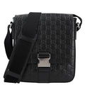 Guccissima Signature Single Buckle Flap Messenger Bag Black £¨ Direct shipment via from wholesalehk.shop