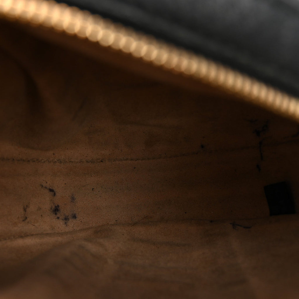 Grained Calfskin Web Mini Ophidia Round Shoulder Bag Black wholesalehk.shop