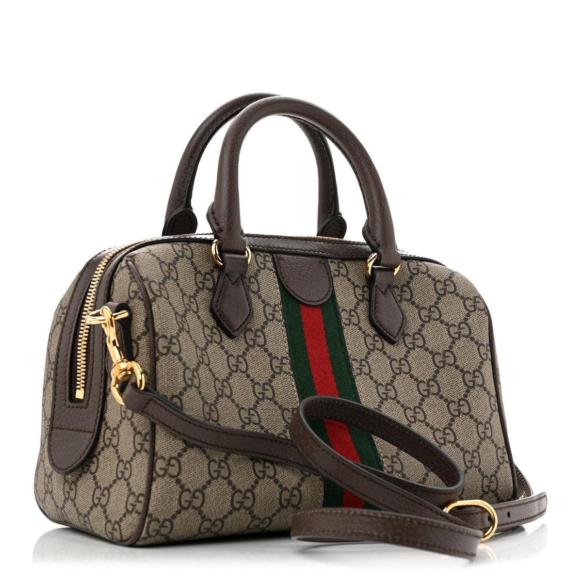 GG Supreme Monogram Web Small Ophidia Top Handle Bag  Beige Ebony wholesalehk.shop