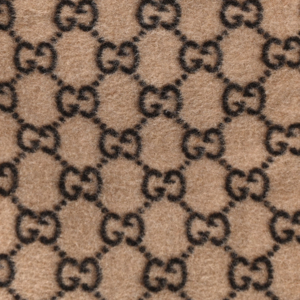 Covered Wool GG Monogram Large Tote Bag Beige Ebony wholesalehk.shop