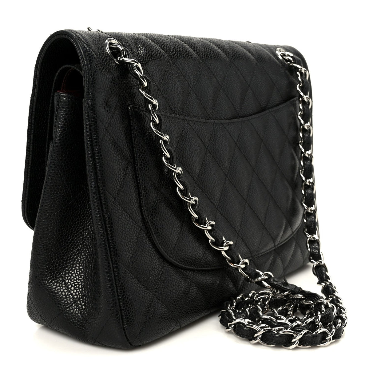 Caviar Quilted Jumbo Double Flap Black wholesalehk.shop