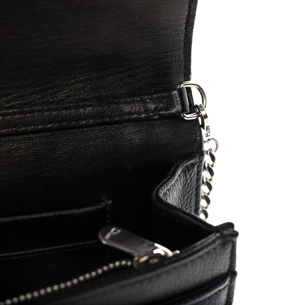 Grained Calfskin Diorama Wallet on Chain Pouch Black ¡§ Direct shipment via from wholesalehk.shop