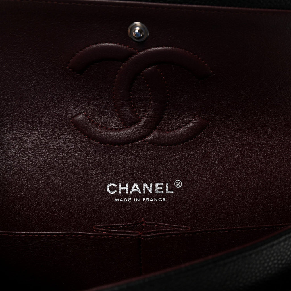 Caviar Quilted Medium Double Flap Black wholesalehk.shop