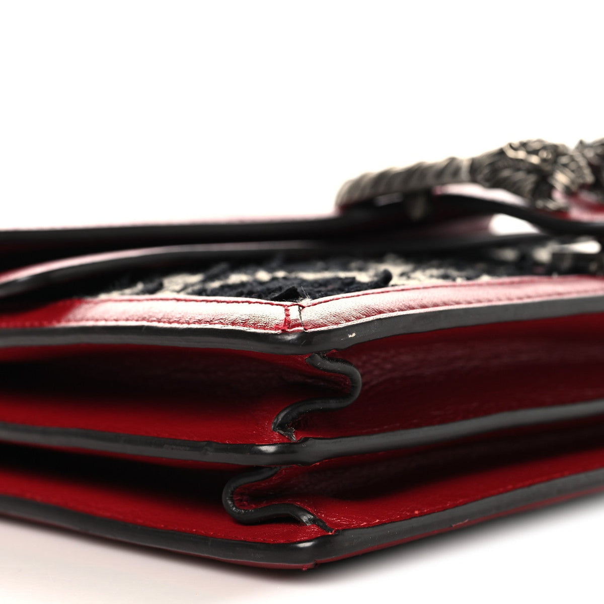 Tweed GG Monogram Small Dionysus Shoulder Bag Black White Romantic Cherry wholesalehk.shop