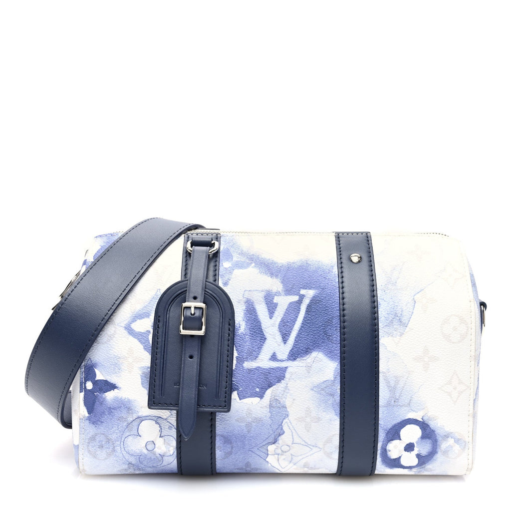 Monogram Watercolor City Keepall Blue wholesalehk.shop