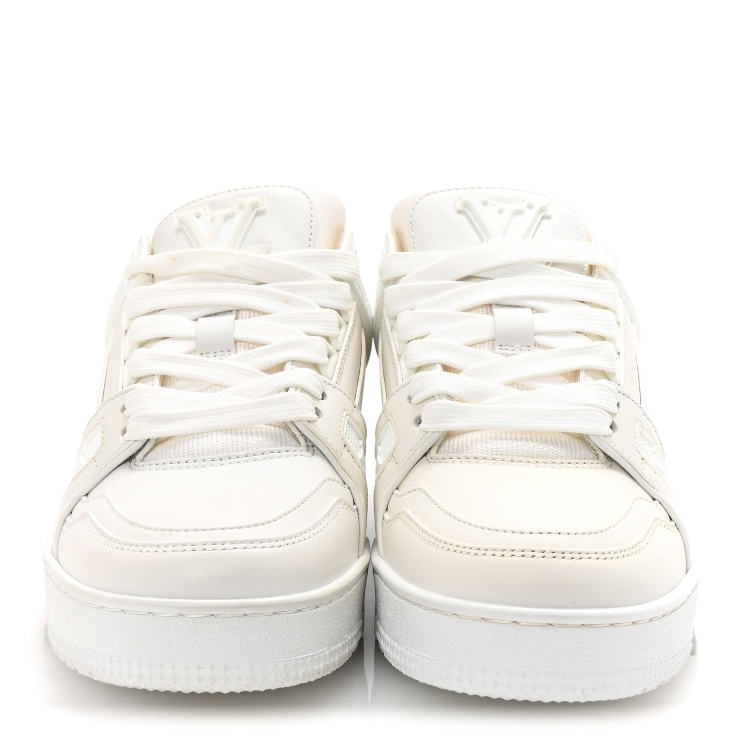 Calfskin Womens LV Trainer Sneakers 37.5 White £¨ Direct shipment via from wholesalehk.shop