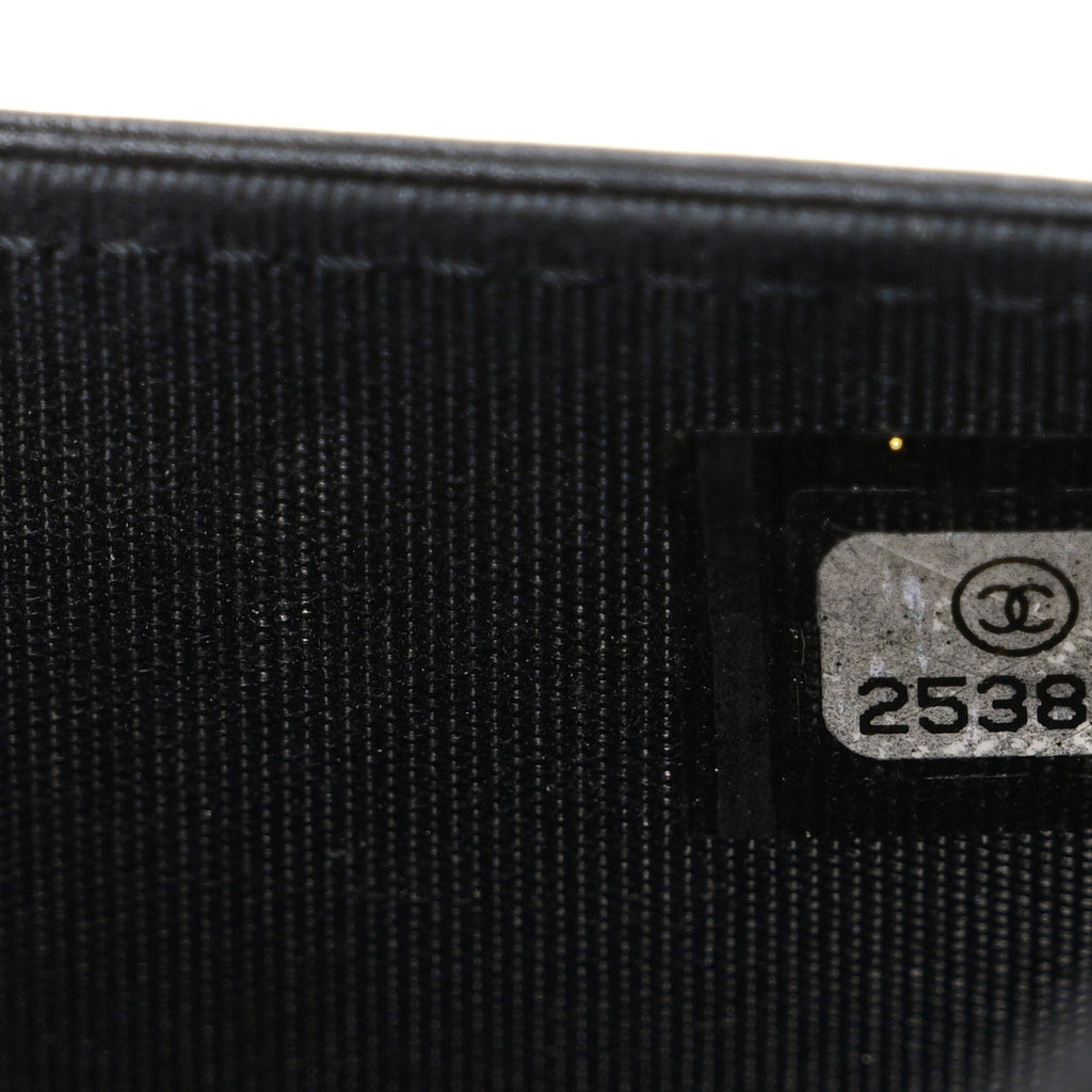 Lambskin Camellia Studded Wallet on Chain WOC Black wholesalehk.shop