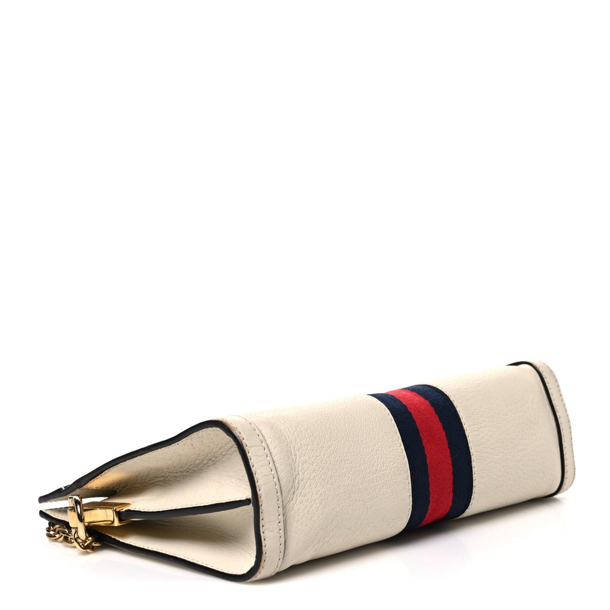 Textured Calfskin Web Small Ophidia Chain Shoulder Bag Mystic White wholesalehk.shop