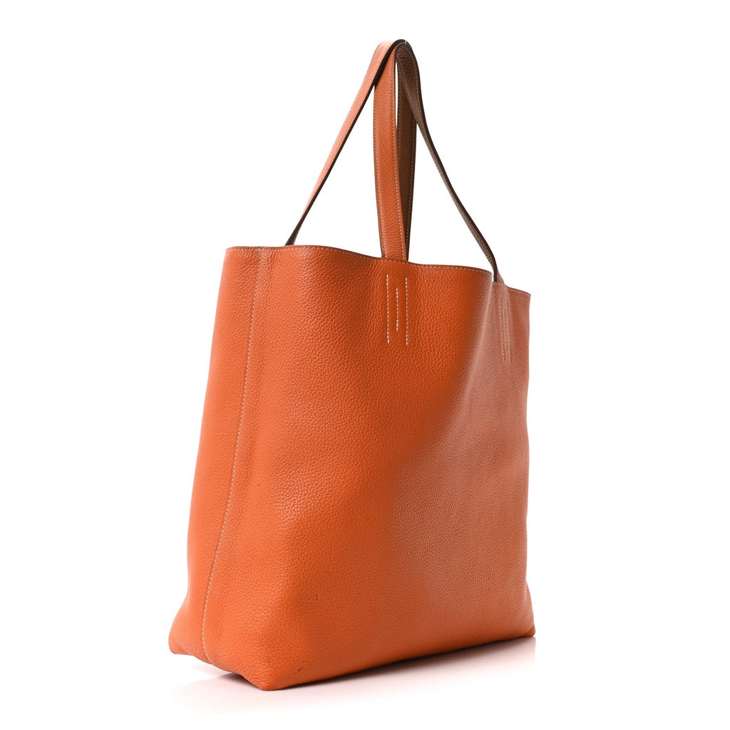 Taurillon Clemence Double Sens Reversible Tote Orange Gold £¨ Direct shipment via from wholesalehk.shop