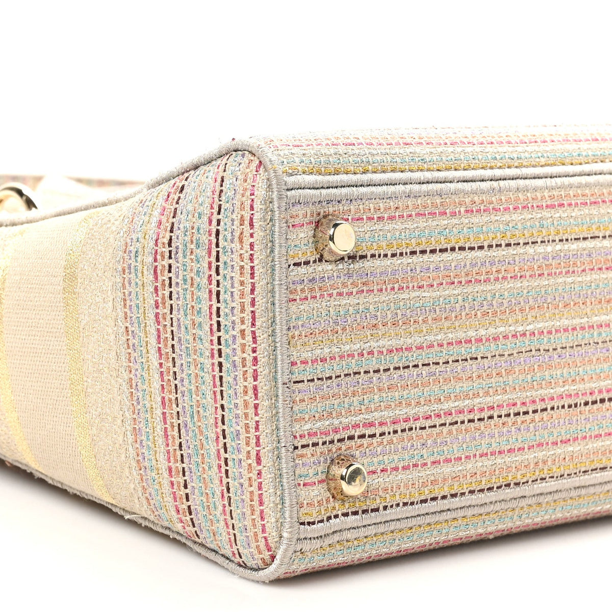 Canvas Embroidered Medium Lady D-Lite Beige Multicolor wholesalehk.shop