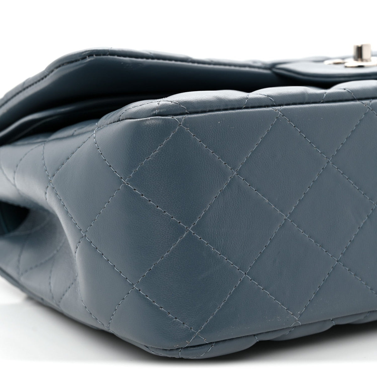 Lambskin Quilted Jumbo Double Flap Dark Blue wholesalehk.shop