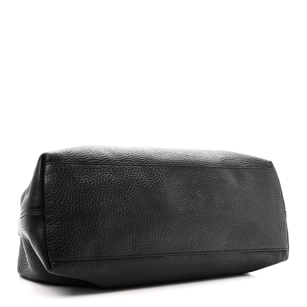 Pebbled Calfskin Medium Soho Chain Shoulder Bag Black wholesalehk.shop