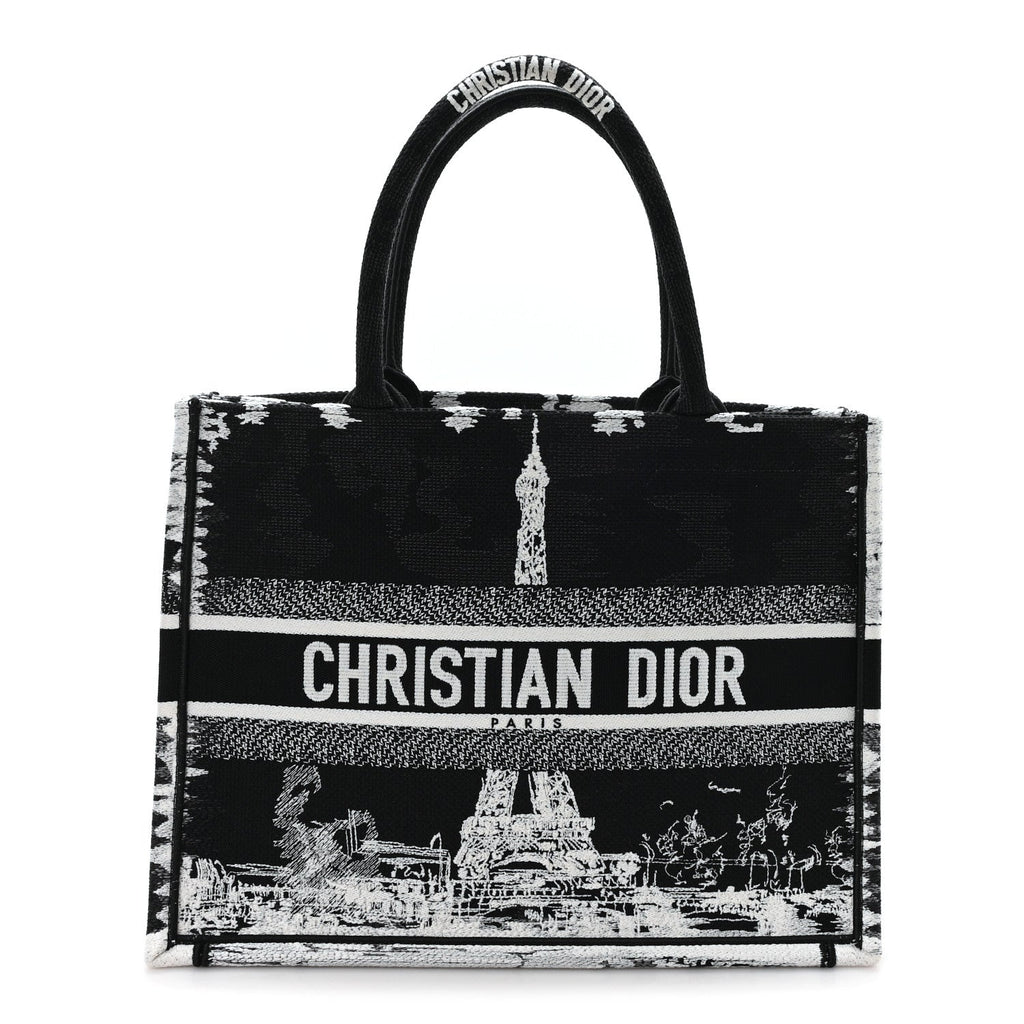 Canvas Embroidered Medium Paris Book Tote Black White £¨ Direct shipment via from wholesalehk.shop