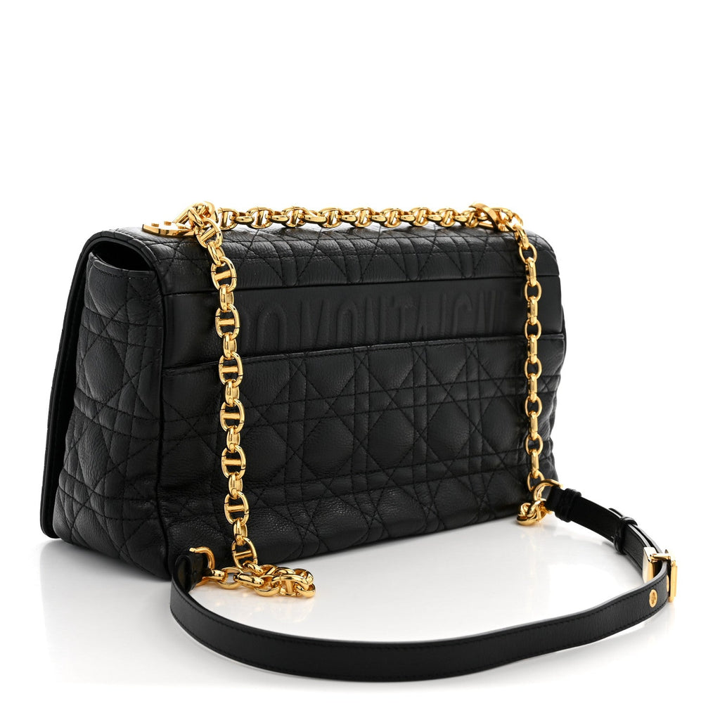 Grained Calfskin Cannage Large Caro Bag Black wholesalehk.shop