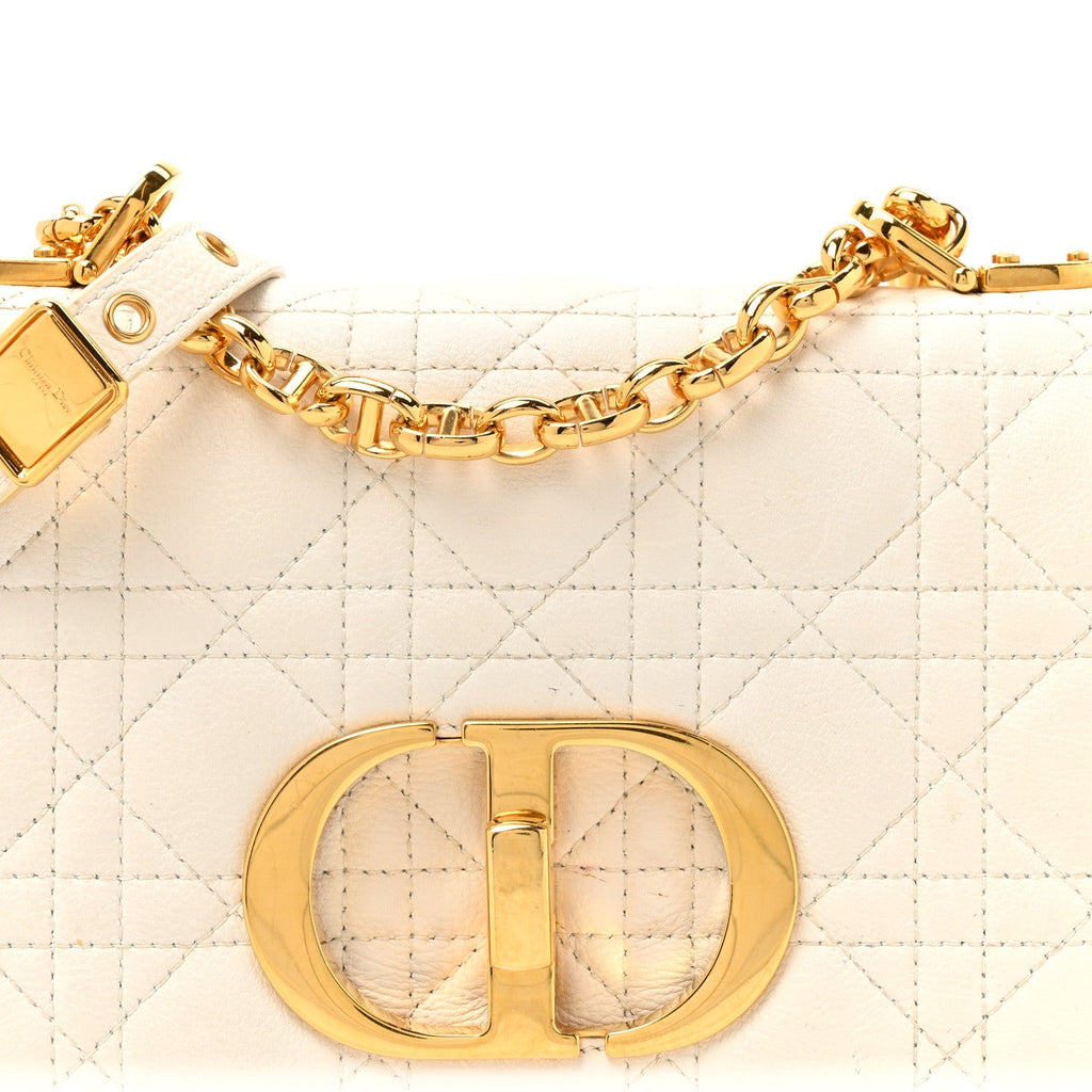 Grained Calfskin Cannage Small Caro Bag White wholesalehk.shop