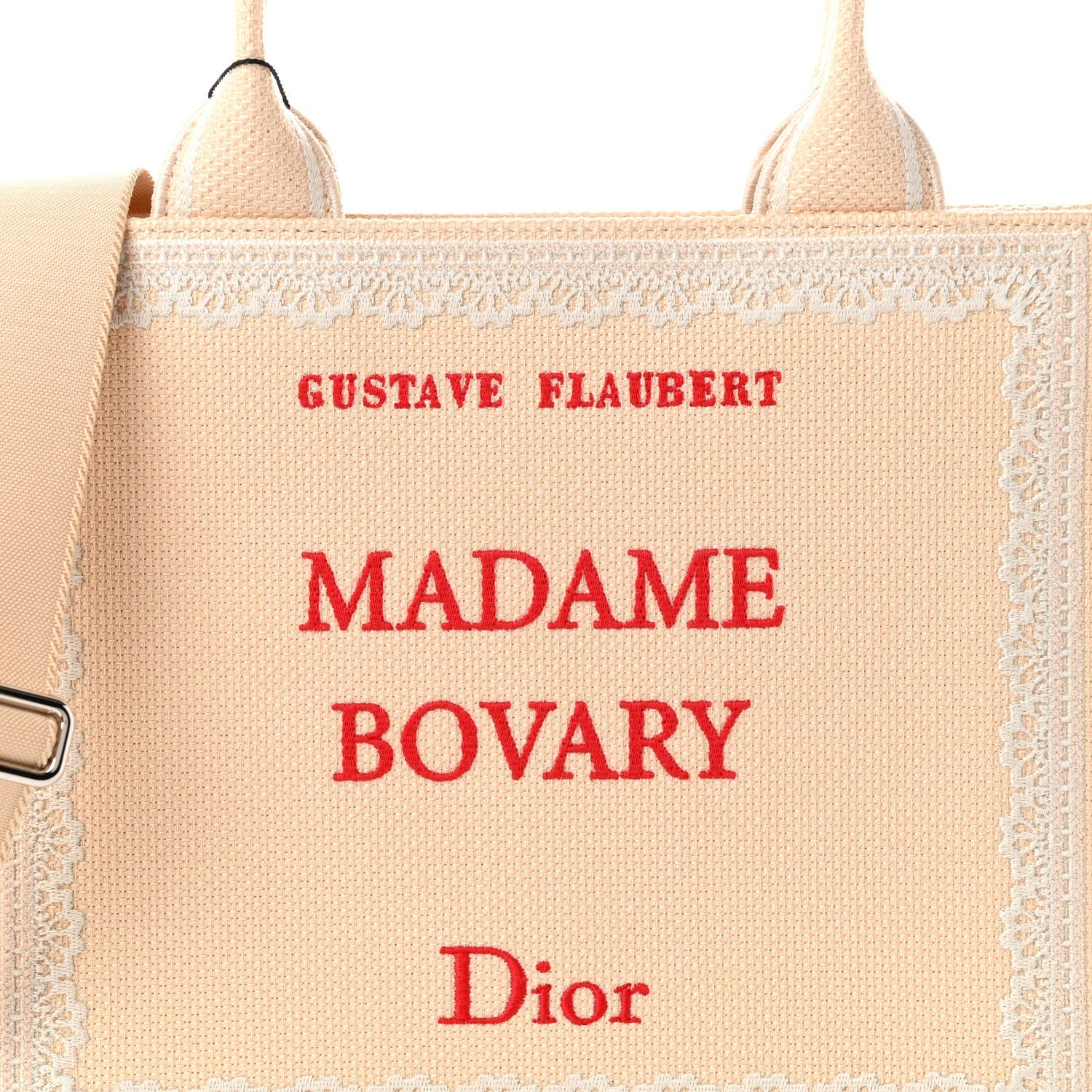 Oblique Embroidered Lace Dior Madame Bovary Small Book Tote With Strap Beige Red £¨ Direct shipment via from wholesalehk.shop
