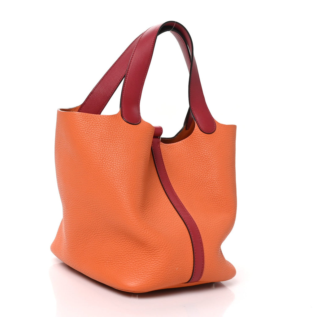Taurillon Clemence Swift Eclat Picotin Lock 22 MM Orange Rouge Grenat £¨ Direct shipment via from wholesalehk.shop